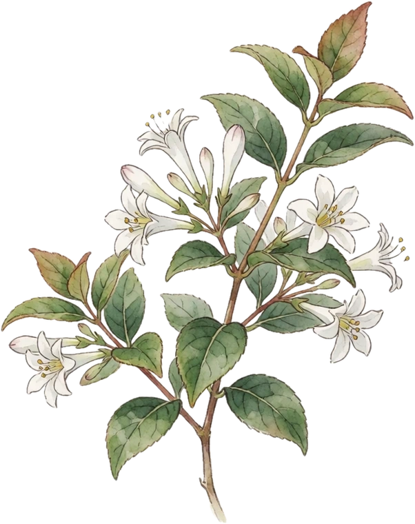 Botanical illustration of Glossy Abelia