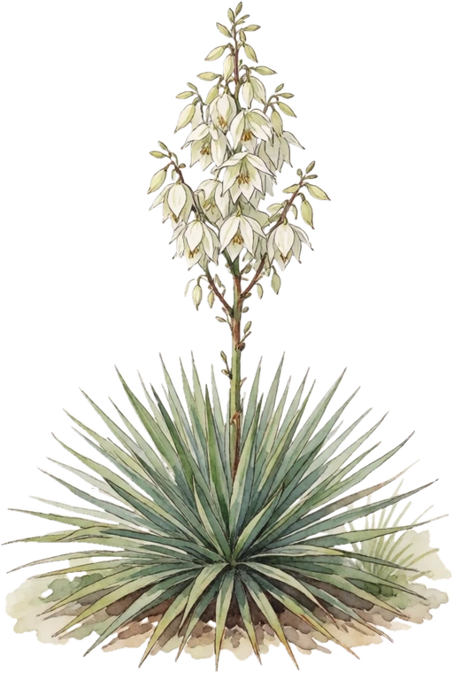 Botanical illustration of Adam's Needle (Hardy Yucca)