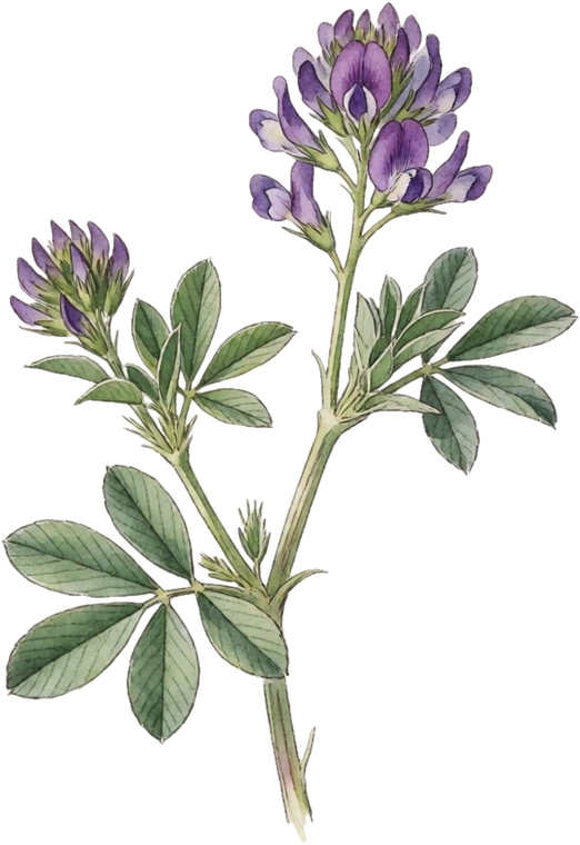 Botanical illustration of Alfalfa