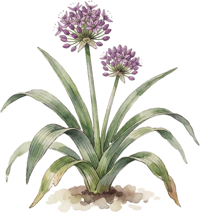 Botanical illustration of Ornamental Allium