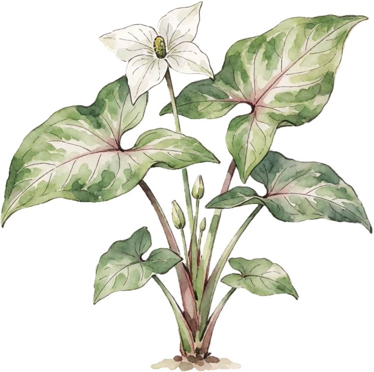 Botanical illustration of Arrowhead Plant