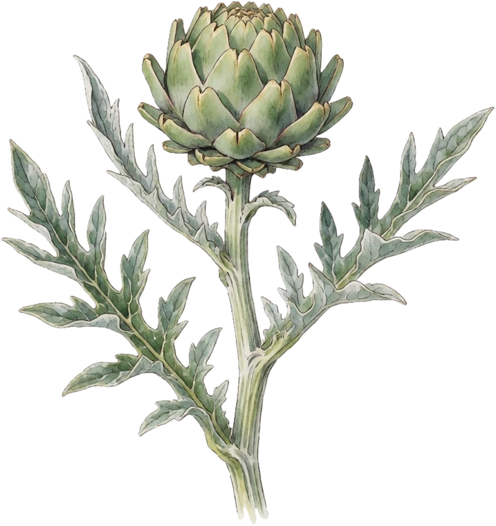 Botanical illustration of Globe Artichoke