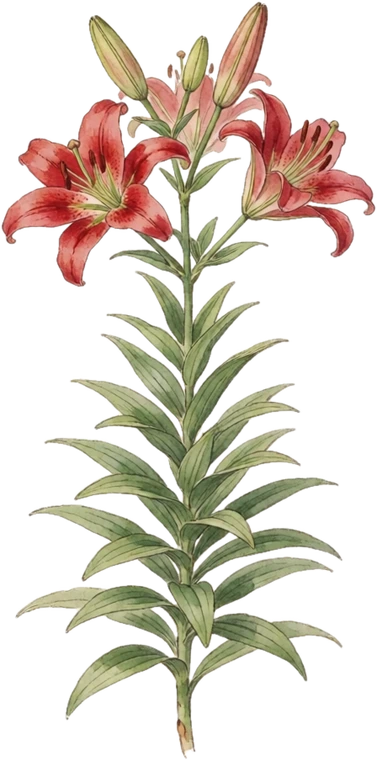 Botanical illustration of Lily