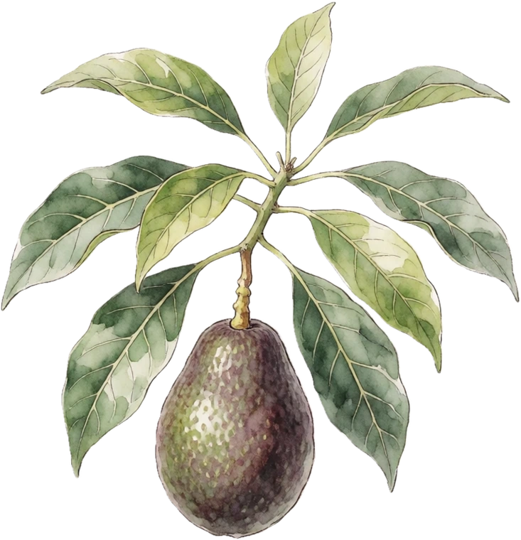 Botanical illustration of Avocado