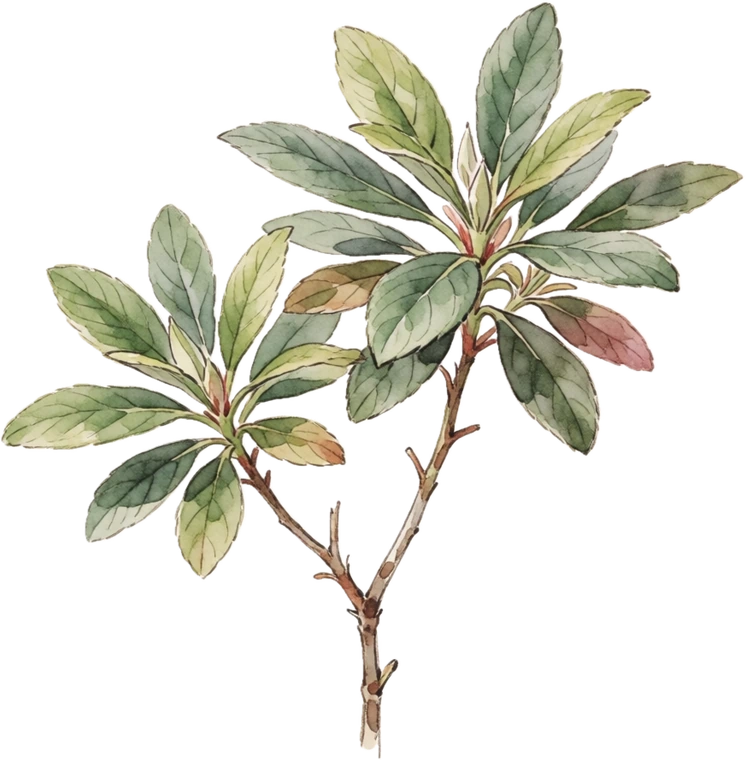 Botanical illustration of Azalea