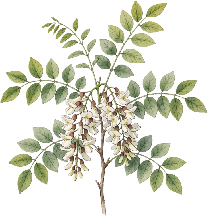 Botanical illustration of Black Locust