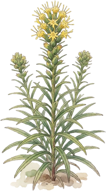 Botanical illustration of Blazing Star (Liatris)