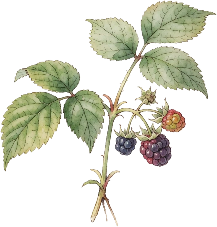 Botanical illustration of Boysenberry