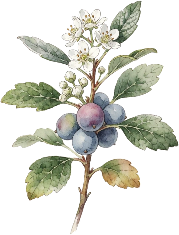 Botanical illustration of Silver Buffaloberry