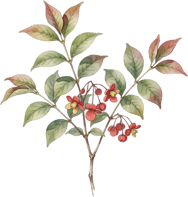 Botanical illustration of Burning Bush