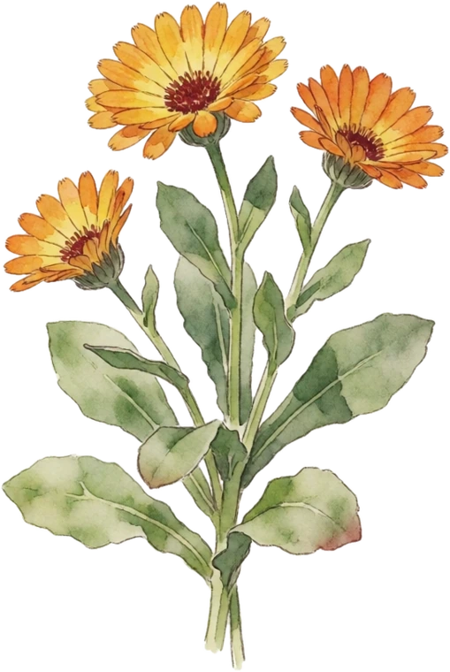Botanical illustration of Calendula