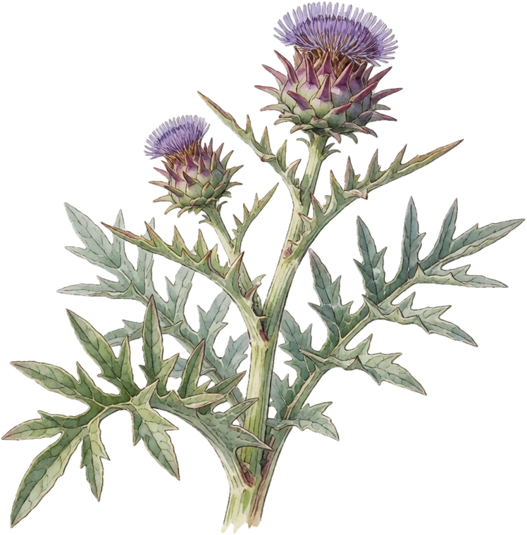 Botanical illustration of Cardoon