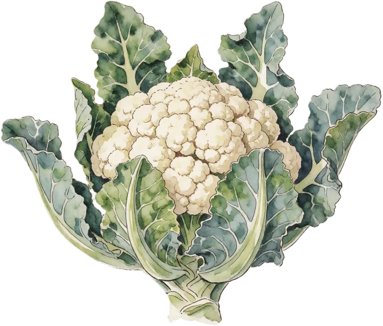 Botanical illustration of Cauliflower