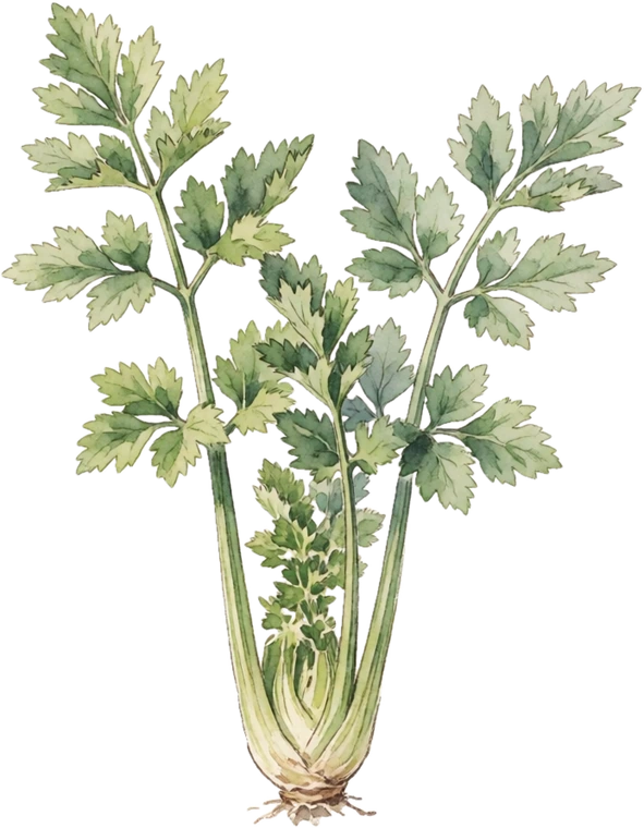 Botanical illustration of Celeriac (Celery Root)