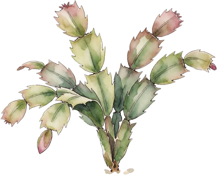 Botanical illustration of Holiday Cactus