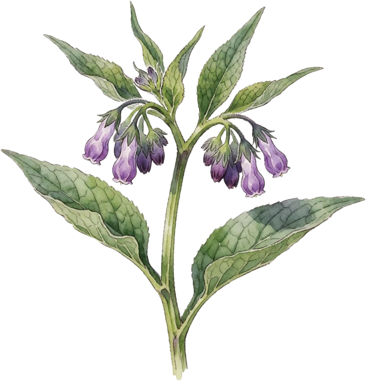Botanical illustration of Comfrey