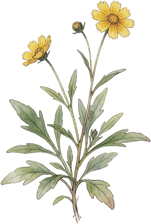Botanical illustration of Coreopsis