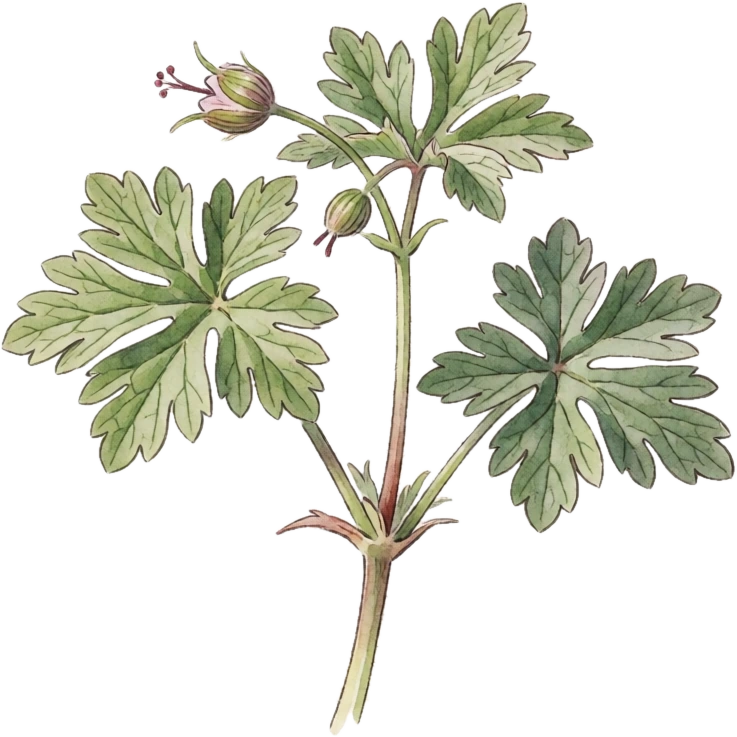 Botanical illustration of Hardy Geranium (Cranesbill)