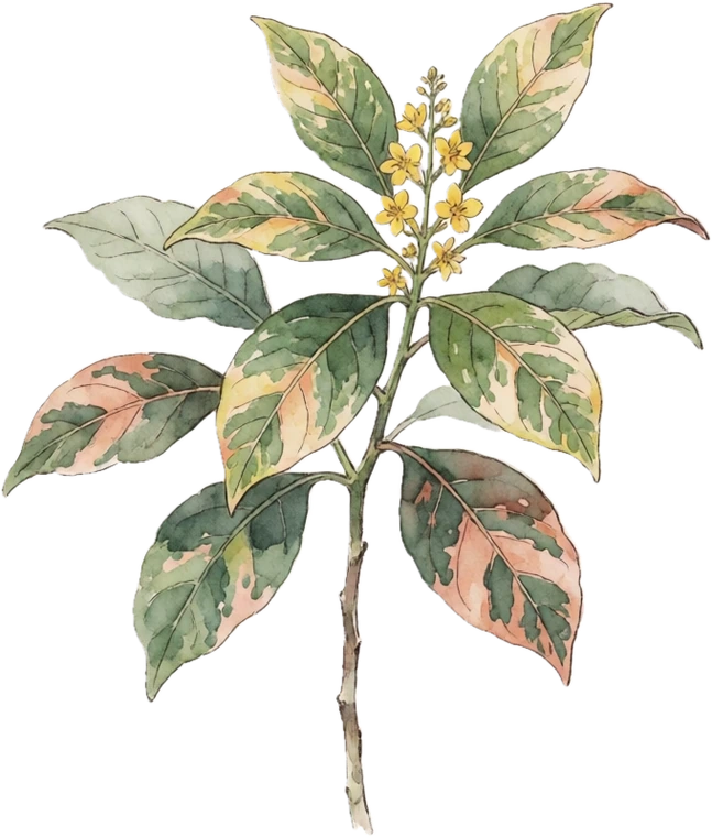Botanical illustration of Croton