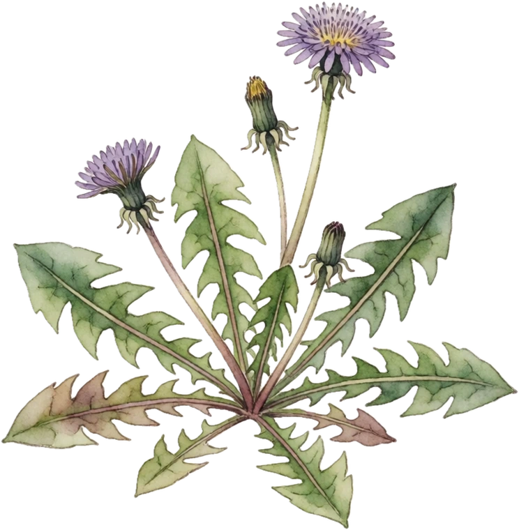 Botanical illustration of Dandelion (Cultivated)