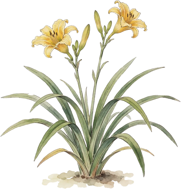 Botanical illustration of Daylily