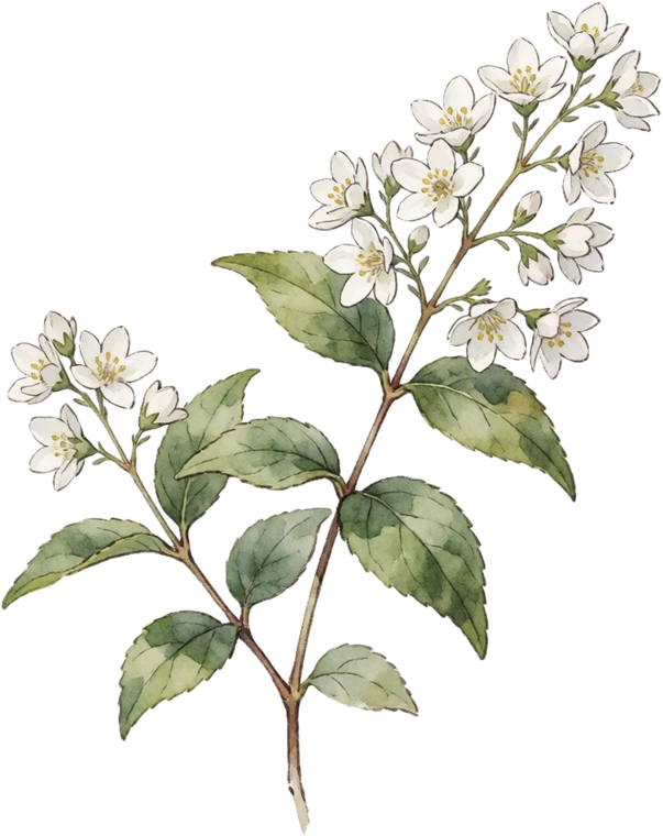 Botanical illustration of Deutzia