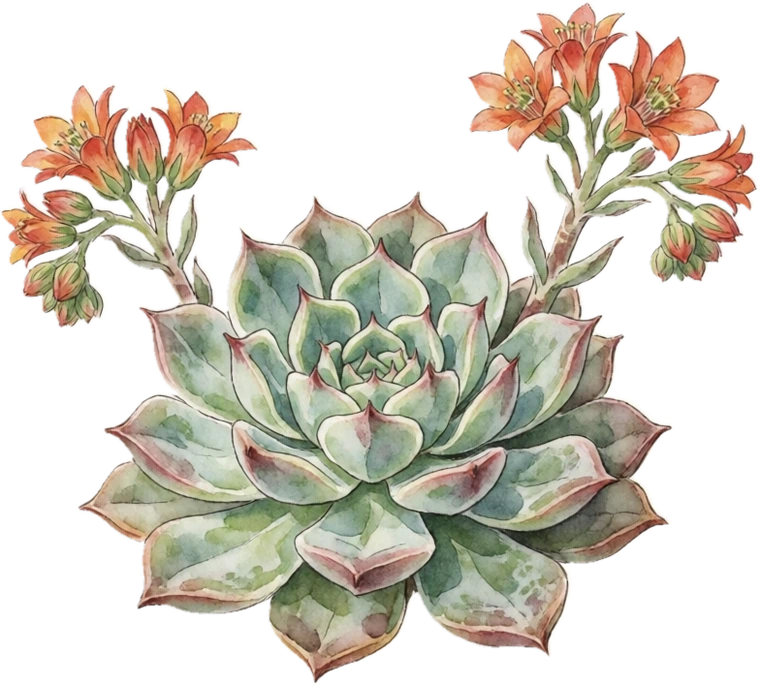 Botanical illustration of Echeveria