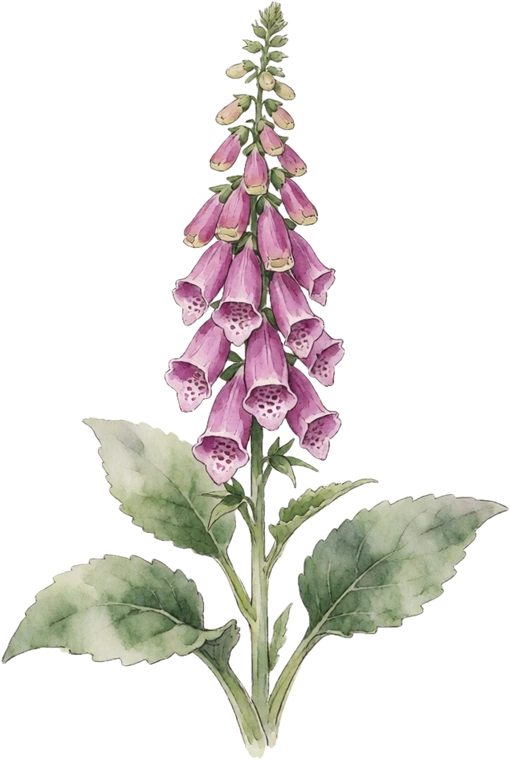 Botanical illustration of Foxglove