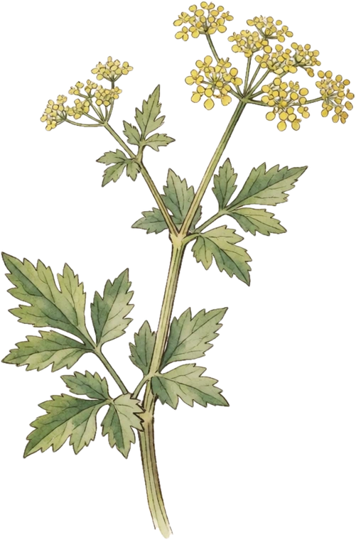 Botanical illustration of Golden Alexanders
