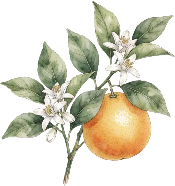 Botanical plate of grapefruit