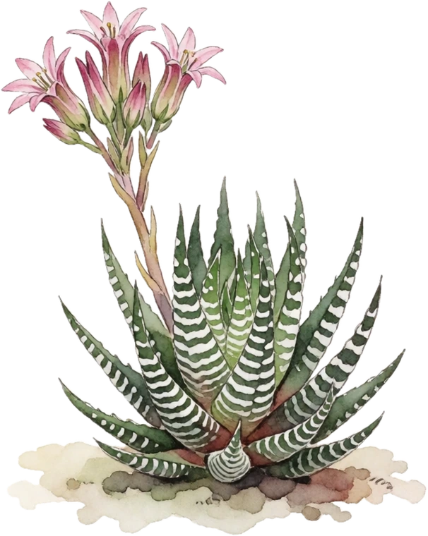 Botanical illustration of Haworthia (Zebra Plant)