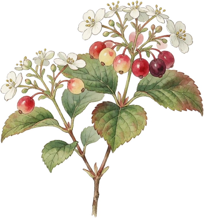 Botanical illustration of Highbush Cranberry