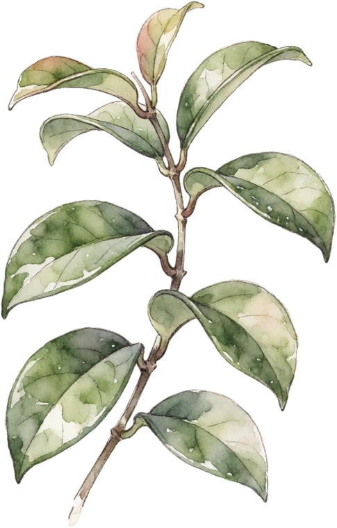 Botanical illustration of Hoya (Wax Plant)