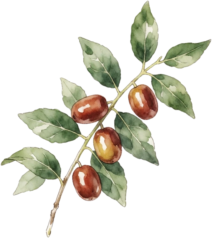 Botanical illustration of Jujube