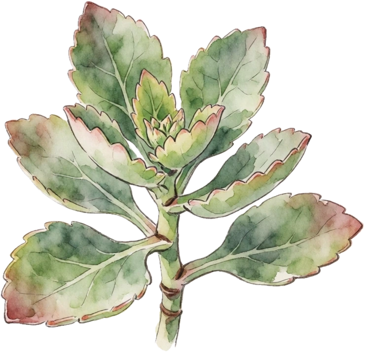 Botanical illustration of Kalanchoe