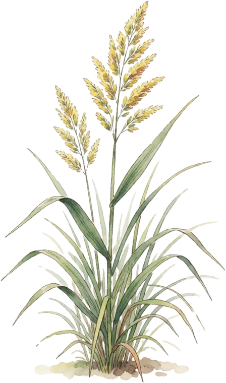Botanical illustration of Feather Reed Grass