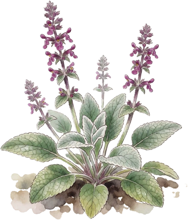 Botanical illustration of Lamb's Ear
