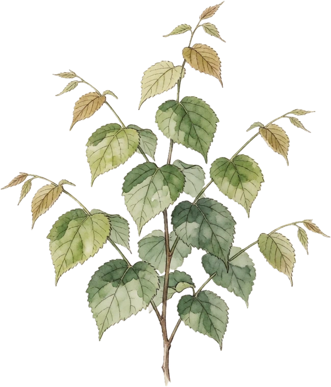 Botanical illustration of American Linden (Basswood)