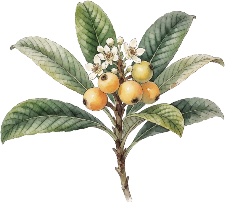 Botanical illustration of Loquat
