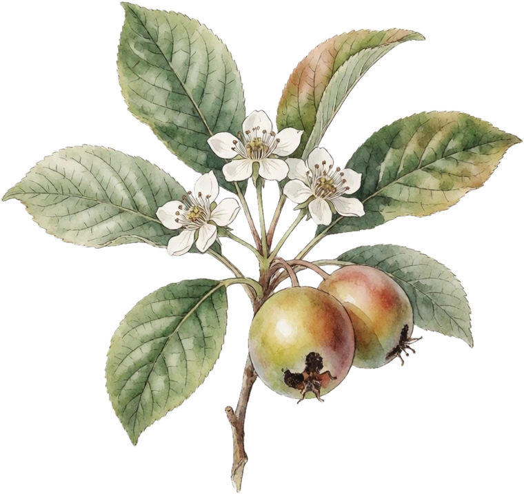 Botanical illustration of Medlar