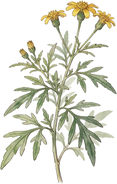 Botanical illustration of Mexican Tarragon (Winter Tarragon)