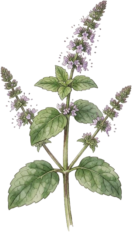 Botanical illustration of Mint