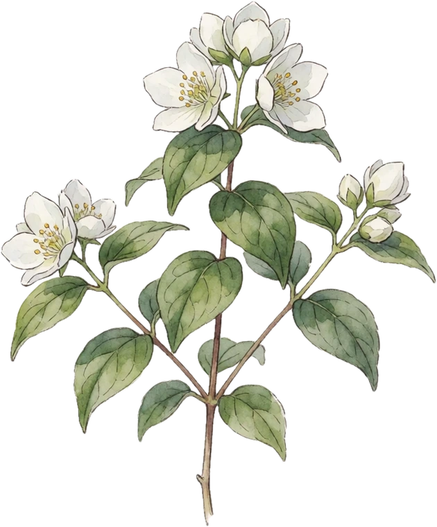 Botanical illustration of Mock Orange