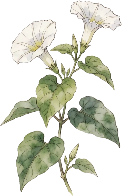 Botanical illustration of Moonflower