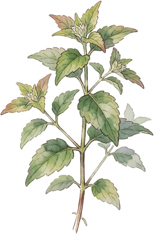 Botanical illustration of Mountain Mint