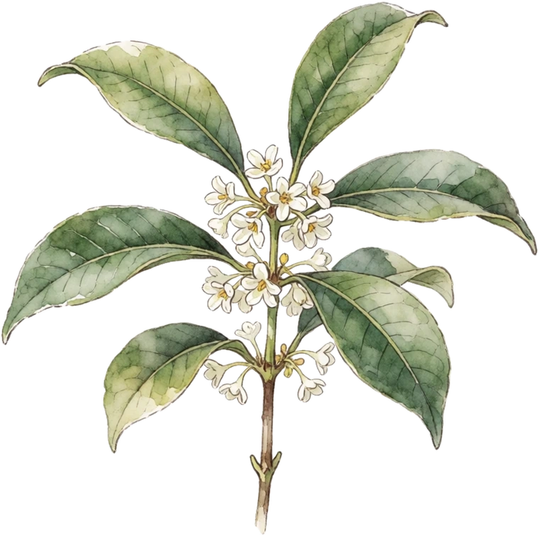 Botanical illustration of Osmanthus
