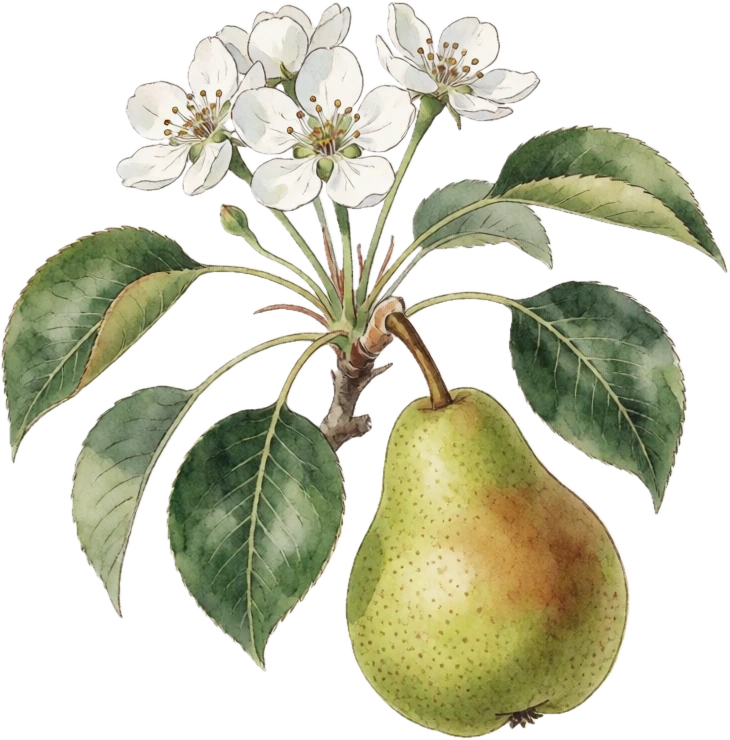 Botanical illustration of Pear