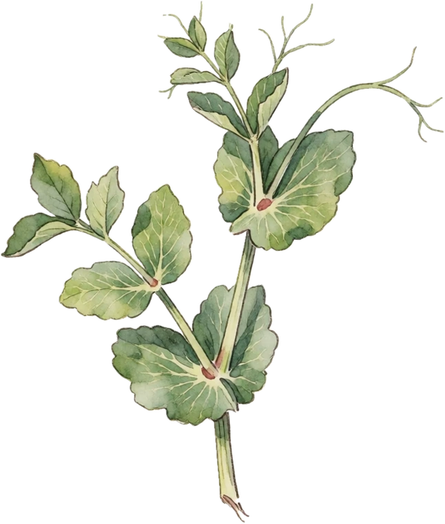 Botanical illustration of Pea