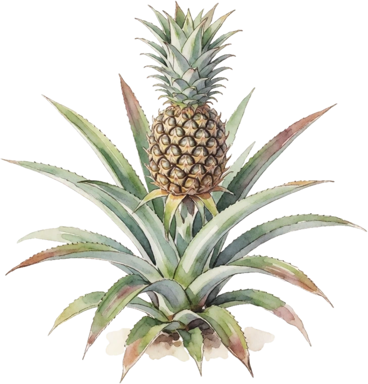 Botanical illustration of Pineapple