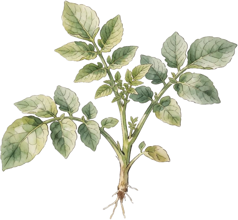 Botanical illustration of Potato